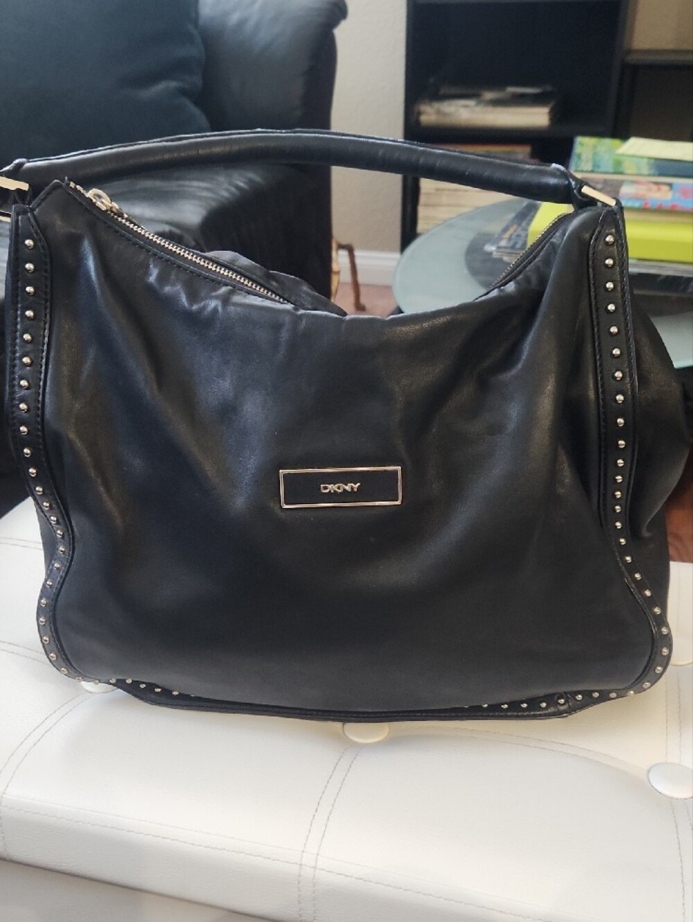 DKNY Black Tote with Gold Hardware